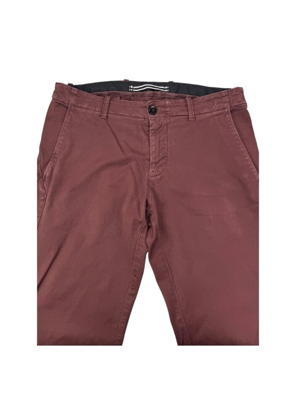 STONE ISLAND Chino Slim Fit Pants Type SK Size 34 Washed Maroon - Picture 3 of 9